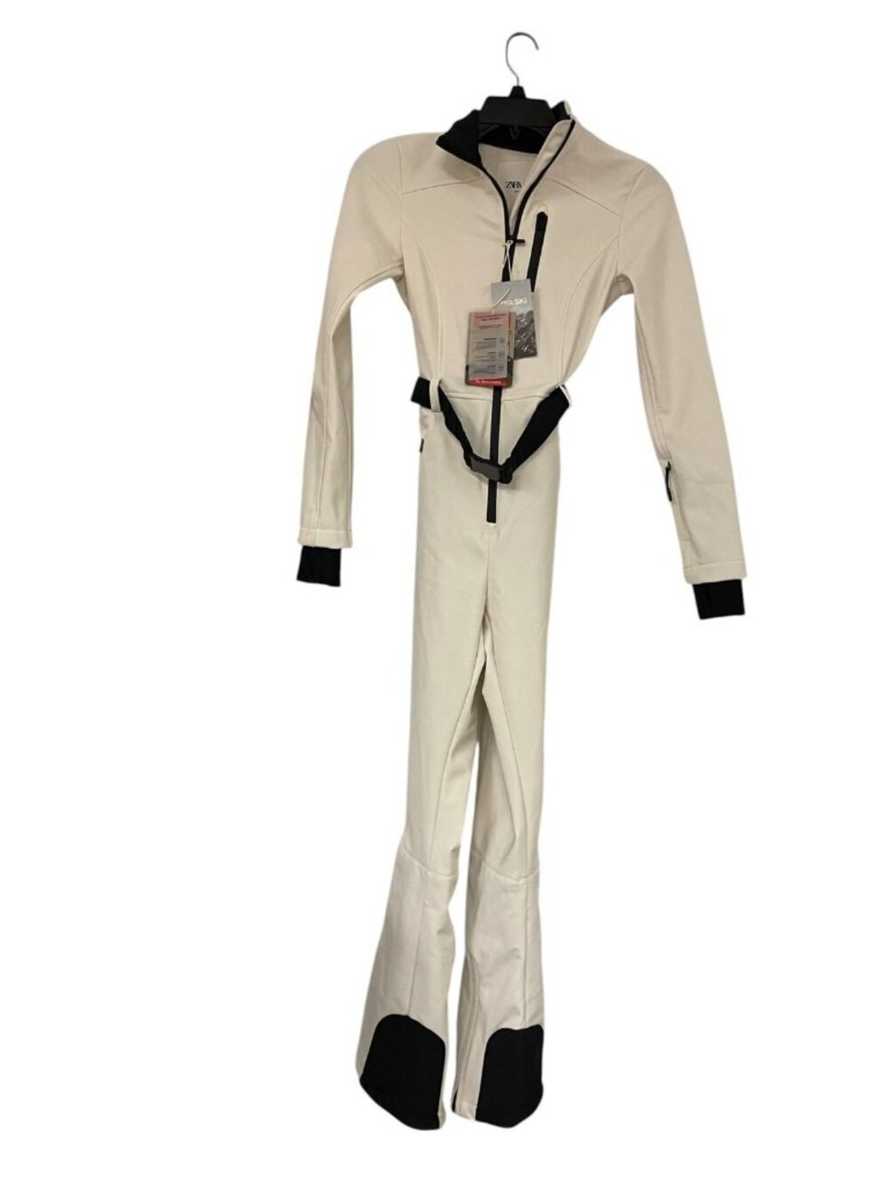 Zara Ski Collection Womens One Piece Ski Suit White Black Small 8073/043 NWT